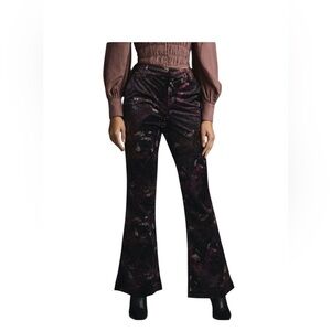 NWT Scotch & Soda Velvet Flare Floral Pants Size Waist 31 Inseam 32